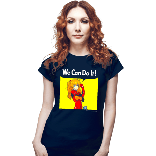 Shirts Fitted Shirts, Woman / Small / Navy We Can Do It Shinji