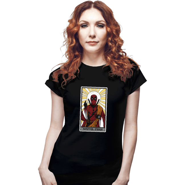 Daily_Deal_Shirts Fitted Shirts, Woman / Small / Black Marvel Jesus