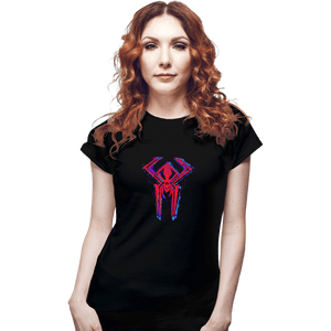 Daily_Deal_Shirts Fitted Shirts, Woman / Small / Black Vampire Glitch