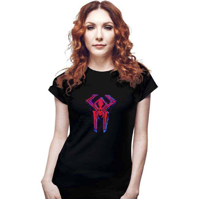 Daily_Deal_Shirts Fitted Shirts, Woman / Small / Black Vampire Glitch