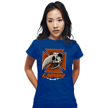 Load image into Gallery viewer, Daily_Deal_Shirts Fitted Shirts, Woman / Small / Royal Blue Konshu Skull
