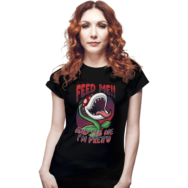 Secret_Shirts Fitted Shirts, Woman / Small / Black Piranha