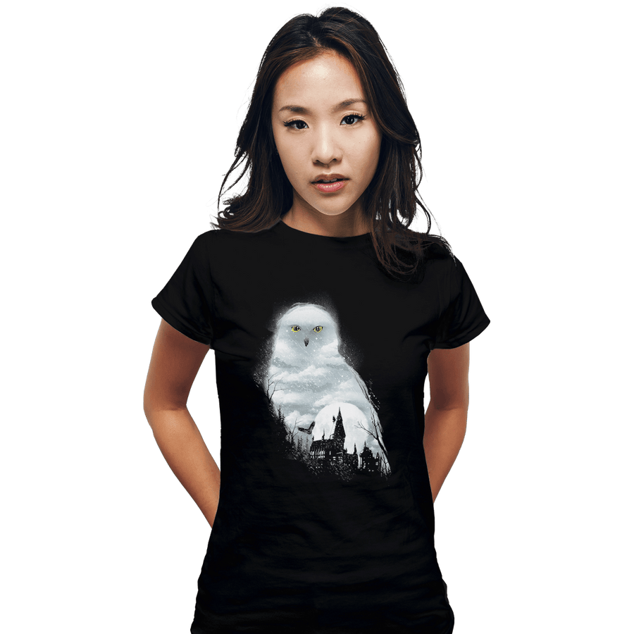 Shirts Fitted Shirts, Woman / Small / Black Magical Owl