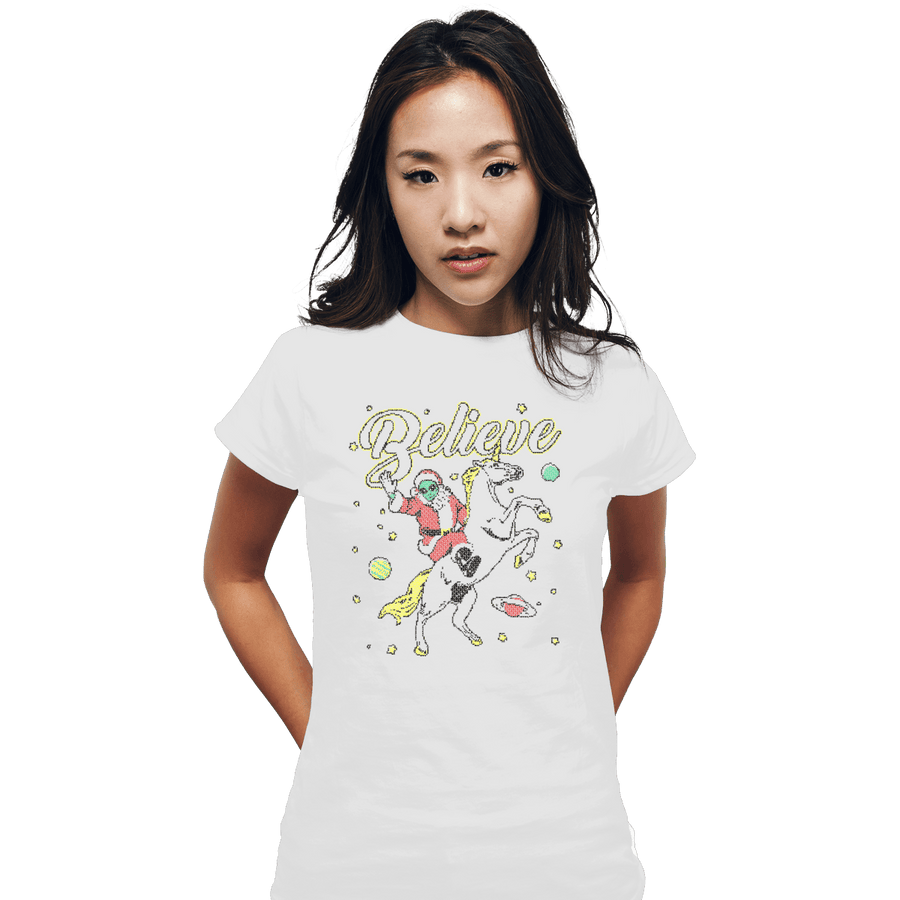 Shirts Fitted Shirts, Woman / Small / White Believe