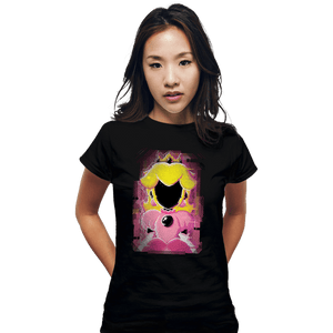 Shirts Fitted Shirts, Woman / Small / Black Peach Glitch