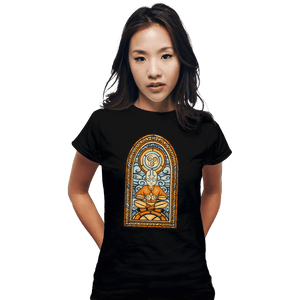 Shirts Fitted Shirts, Woman / Small / Black Stained Glass Aang