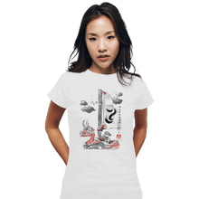 Load image into Gallery viewer, Shirts Fitted Shirts, Woman / Small / White Sailing With The Wind Sumi-e
