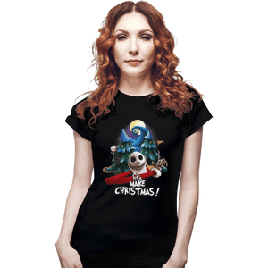 Shirts Fitted Shirts, Woman / Small / Black Let's Make Christmas