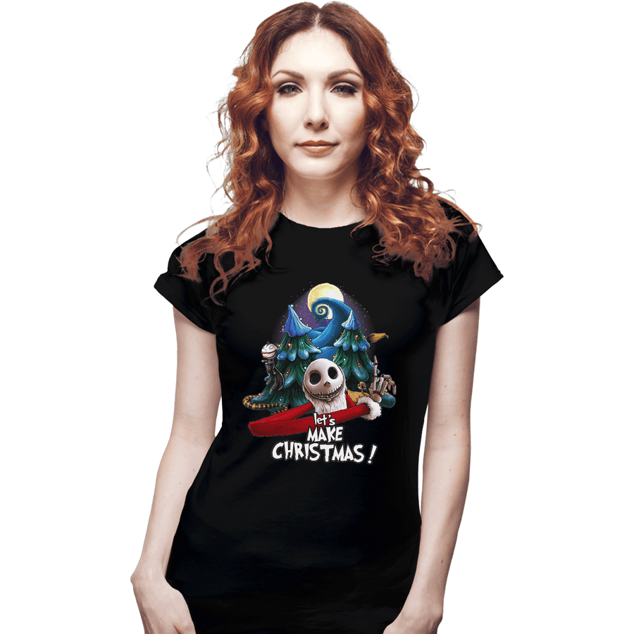 Shirts Fitted Shirts, Woman / Small / Black Let's Make Christmas