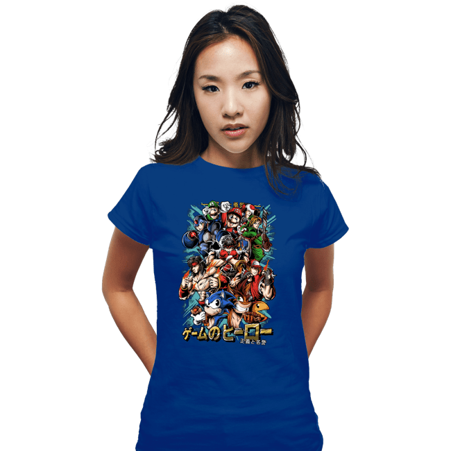 Daily_Deal_Shirts Fitted Shirts, Woman / Small / Royal Blue Nostalgic Heroes!