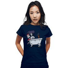 Load image into Gallery viewer, Daily_Deal_Shirts Fitted Shirts, Woman / Small / Navy Halloween Bathtub
