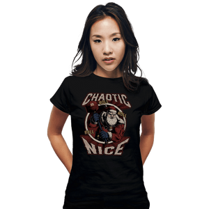 Shirts Fitted Shirts, Woman / Small / Black Chaotic Nice Santa