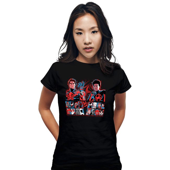 Daily_Deal_Shirts Fitted Shirts, Woman / Small / Black Spider Fighter