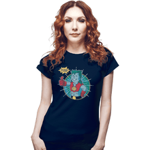 Load image into Gallery viewer, Shirts Fitted Shirts, Woman / Small / Navy Planet Boy
