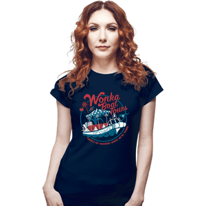 Daily_Deal_Shirts Fitted Shirts, Woman / Small / Navy Wonka Boat Tours