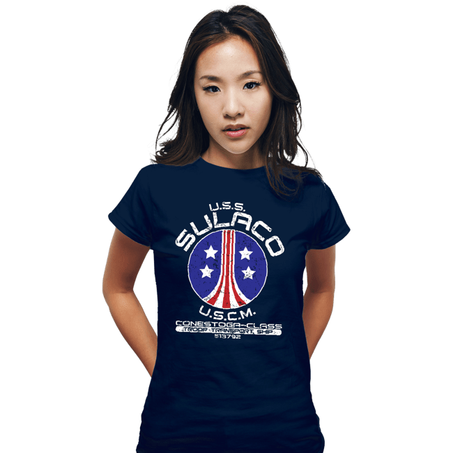 Daily_Deal_Shirts Fitted Shirts, Woman / Small / Navy USS Sulaco