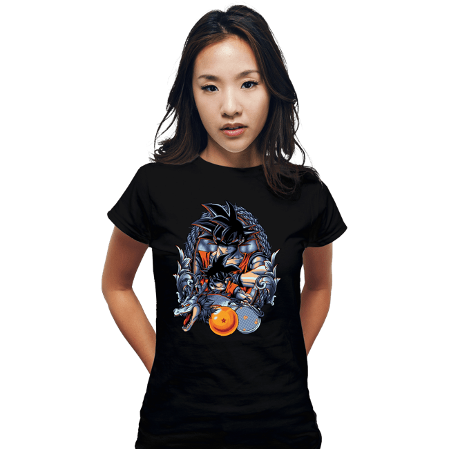 Daily_Deal_Shirts Fitted Shirts, Woman / Small / Black Dragon Crest