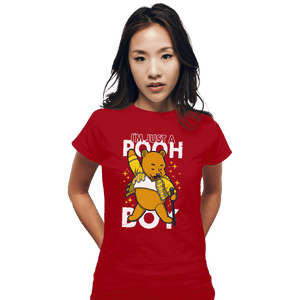 Shirts Fitted Shirts, Woman / Small / Red I'm Just A Pooh Boy