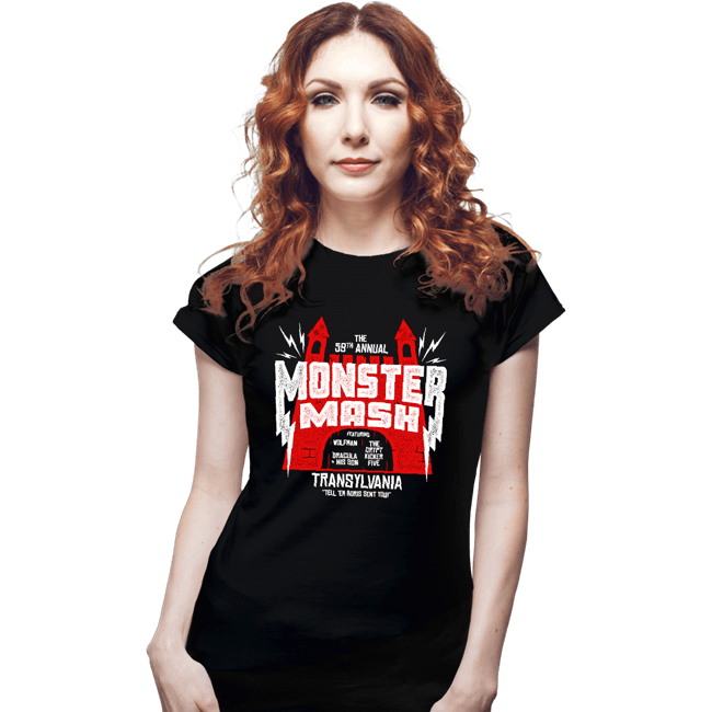 Daily_Deal_Shirts Fitted Shirts, Woman / Small / Black Monster Mash