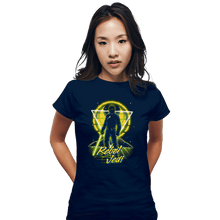 Load image into Gallery viewer, Shirts Fitted Shirts, Woman / Small / Navy Retro Rebel Jedi
