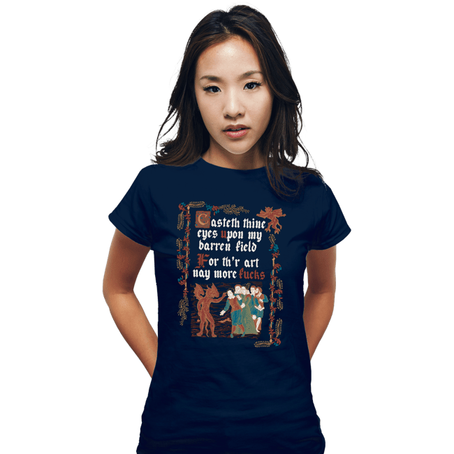 Daily_Deal_Shirts Fitted Shirts, Woman / Small / Navy Illuminated Fields