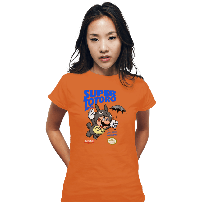 Shirts Fitted Shirts, Woman / Small / Orange Super Totoro Bros