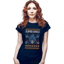 Load image into Gallery viewer, Shirts Fitted Shirts, Woman / Small / Navy Super Xmas
