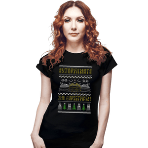 Shirts Fitted Shirts, Woman / Small / Black Dalek Xmas