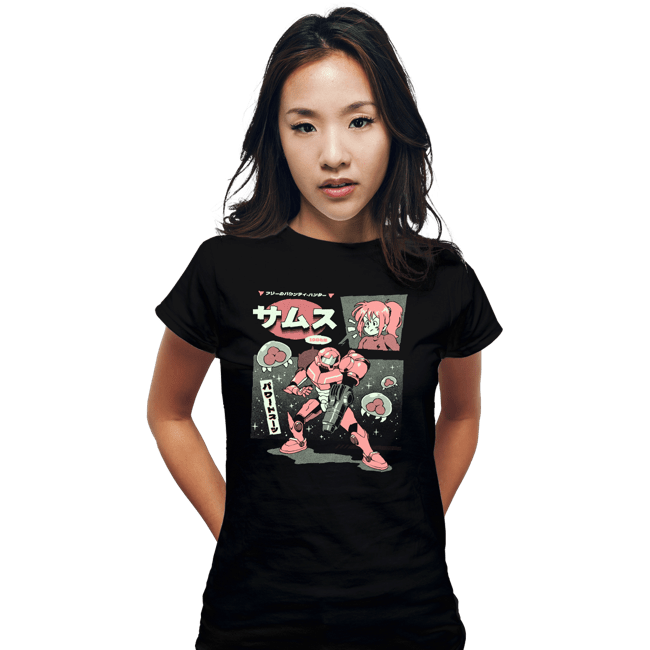 Daily_Deal_Shirts Fitted Shirts, Woman / Small / Black Bounty Hunter From Space
