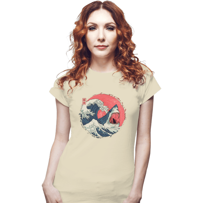 Daily_Deal_Shirts Fitted Shirts, Woman / Small / White The Great Shark