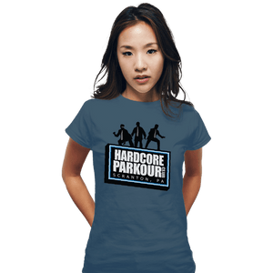 Shirts Fitted Shirts, Woman / Small / Indigo Blue Hardcore Parkour Club
