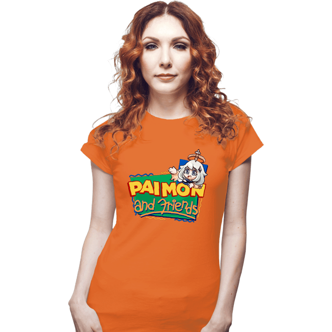 Secret_Shirts Fitted Shirts, Woman / Small / Orange Paimon And Friends!