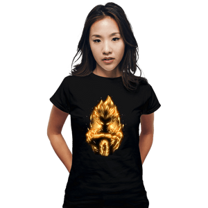 Daily_Deal_Shirts Fitted Shirts, Woman / Small / Black Golden Saiyan Prince