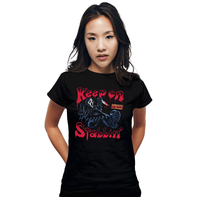 Secret_Shirts Fitted Shirts, Woman / Small / Black Keep On Stabbin' Ghost