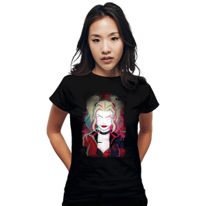 Daily_Deal_Shirts Fitted Shirts, Woman / Small / Black Glitch Harley