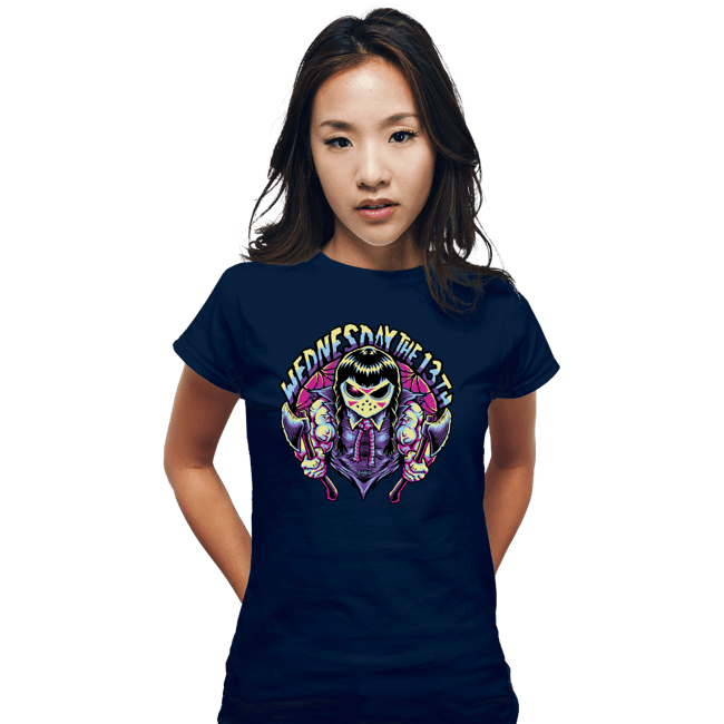 Daily_Deal_Shirts Fitted Shirts, Woman / Small / Navy Wednesday The 13th