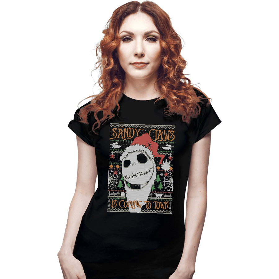 Shirts Fitted Shirts, Woman / Small / Black Sandy Claws