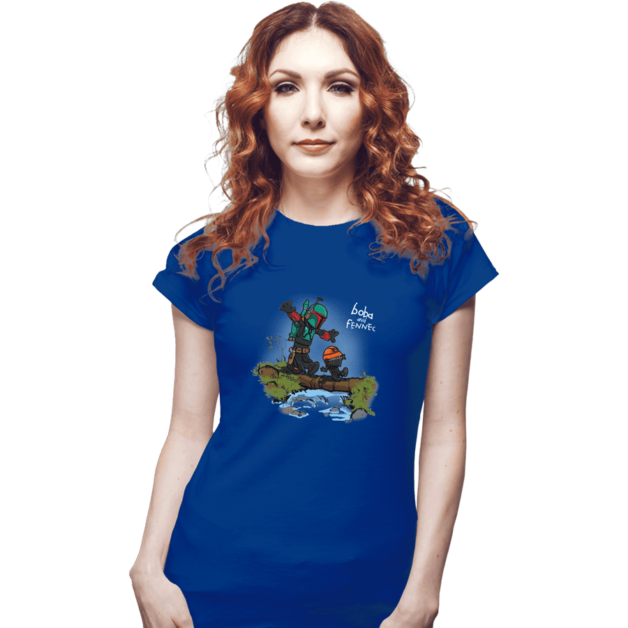 Shirts Fitted Shirts, Woman / Small / Royal Blue Boba And Fennec