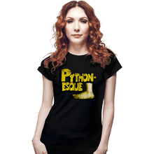Load image into Gallery viewer, Shirts Fitted Shirts, Woman / Small / Black Pythonesque
