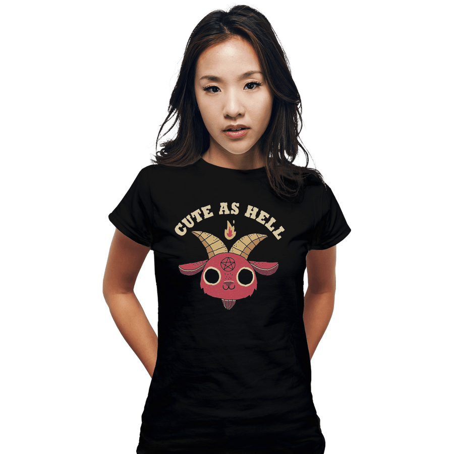 Shirts Fitted Shirts, Woman / Small / Black Cute As Hell