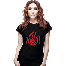 Load image into Gallery viewer, Shirts Fitted Shirts, Woman / Small / Black Fire
