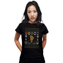 Load image into Gallery viewer, Shirts Fitted Shirts, Woman / Small / Black Mighty Morphin Christmas
