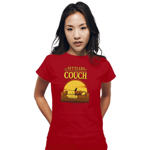 Daily_Deal_Shirts Fitted Shirts, Woman / Small / Red The Settlers Of The Couch