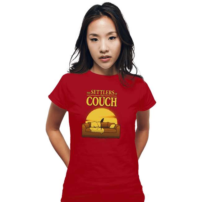 Daily_Deal_Shirts Fitted Shirts, Woman / Small / Red The Settlers Of The Couch