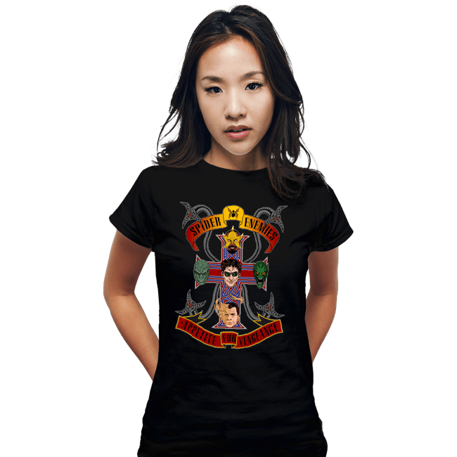 Daily_Deal_Shirts Fitted Shirts, Woman / Small / Black Spider Enemies