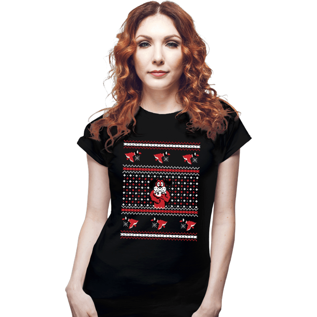 Shirts Fitted Shirts, Woman / Small / Black Festive Duck Hunt