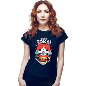 Shirts Fitted Shirts, Woman / Small / Navy Cute Yokai