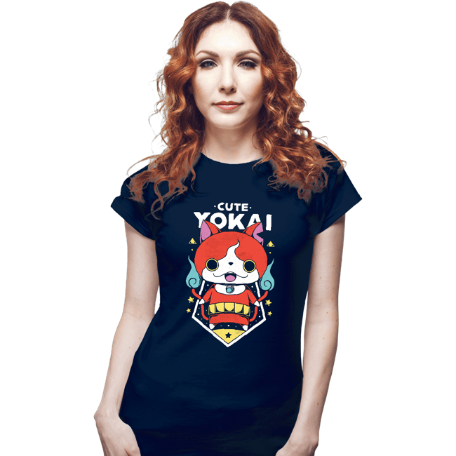 Shirts Fitted Shirts, Woman / Small / Navy Cute Yokai
