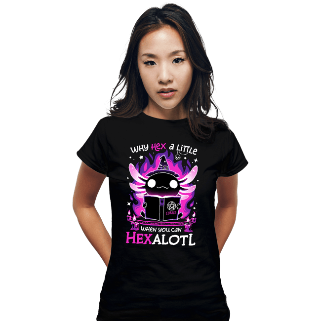 Daily_Deal_Shirts Fitted Shirts, Woman / Small / Black Axolotl Witching Hour