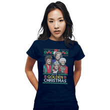 Load image into Gallery viewer, Shirts Fitted Shirts, Woman / Small / Navy Golden Christmas
